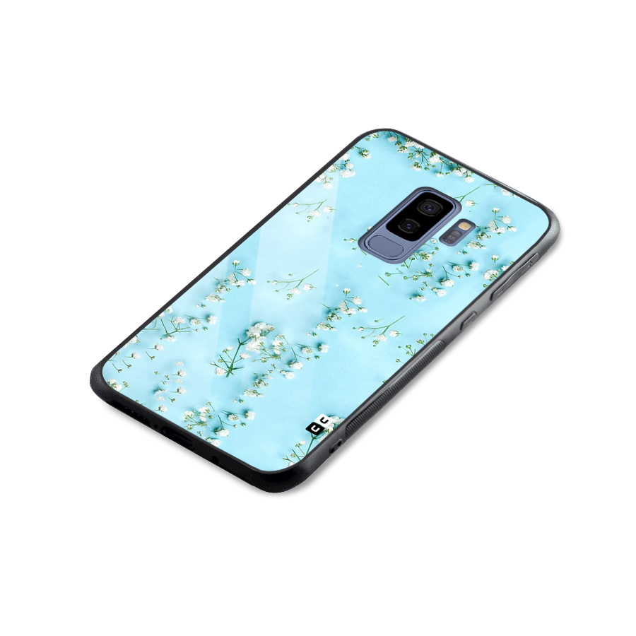 White Lily Design Glass Back Case for Galaxy S9 Plus
