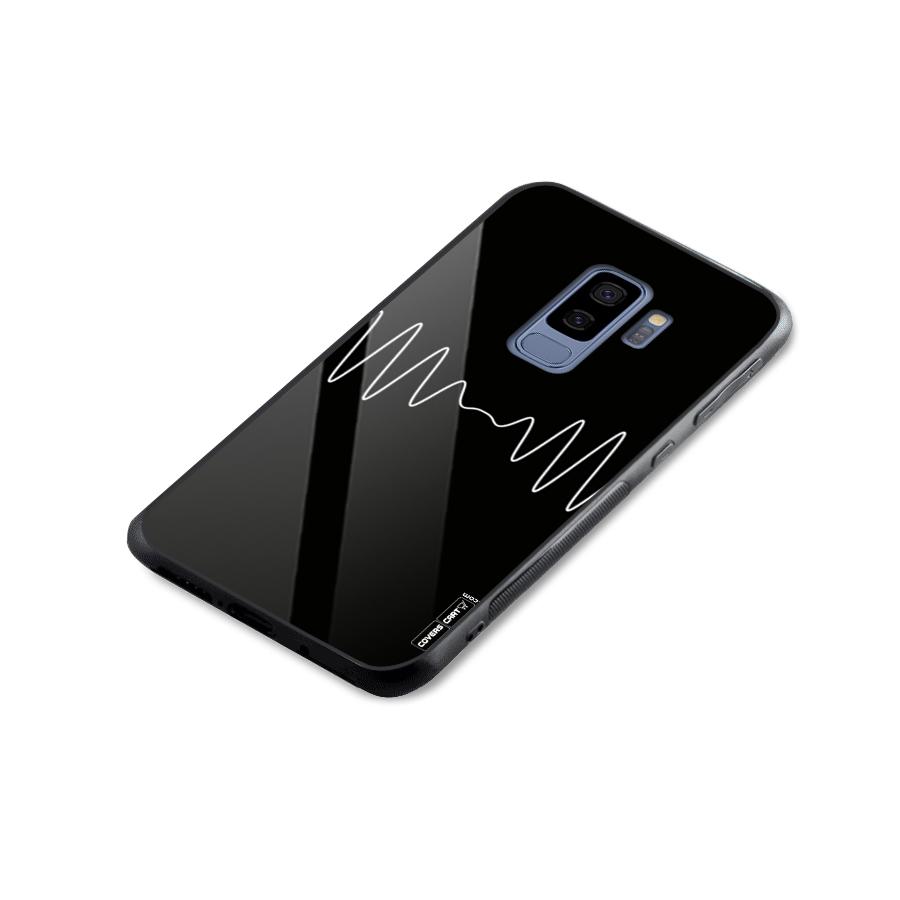 White Minimal Thread Glass Back Case for Galaxy S9 Plus