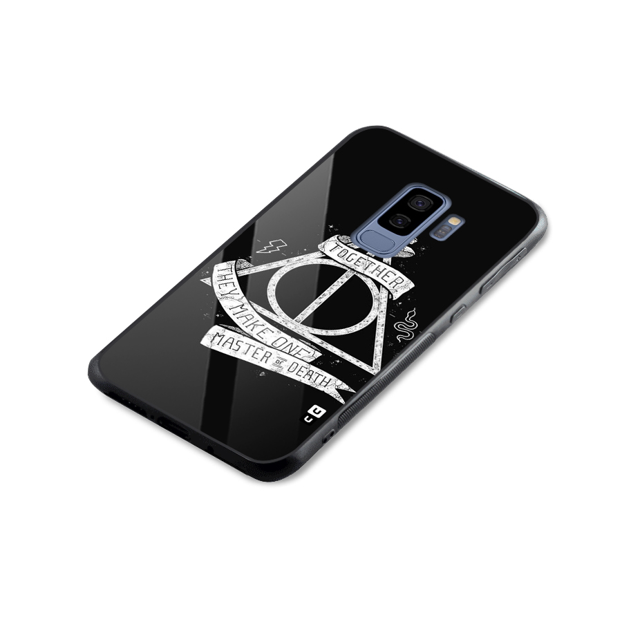 White Ribbon Glass Back Case for Galaxy S9 Plus