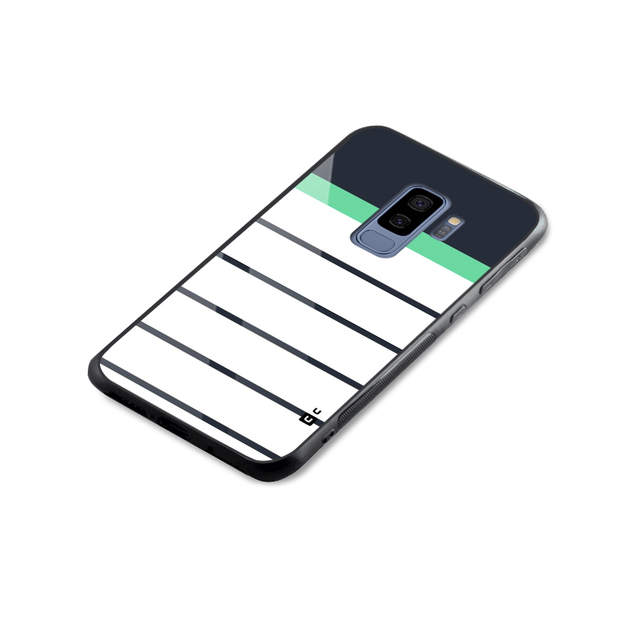 White and Simple Stripes Glass Back Case for Galaxy S9 Plus