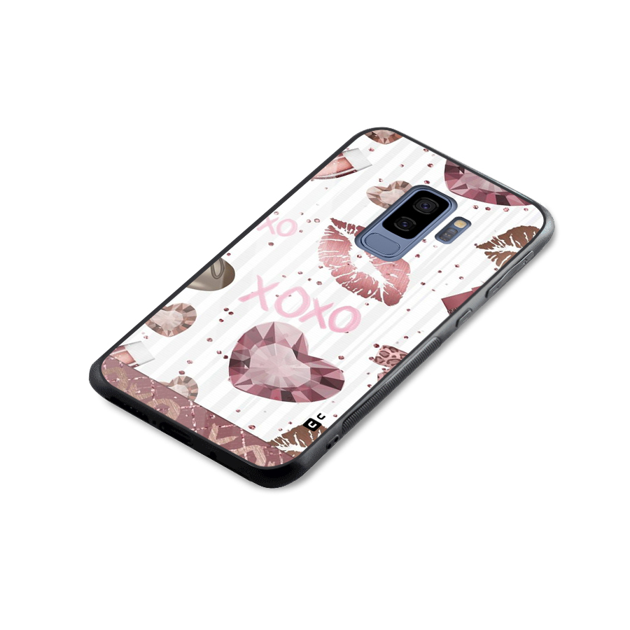Wine Lip xoxo Glass Back Case for Galaxy S9 Plus