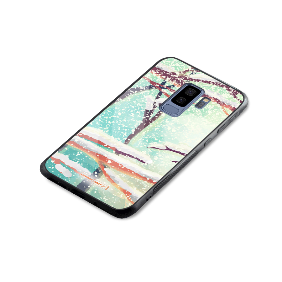Winter Season Glass Back Case for Galaxy S9 Plus