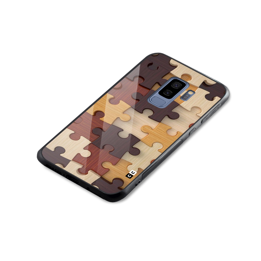 Wooden Puzzle (Printed) Glass Back Case for Galaxy S9 Plus