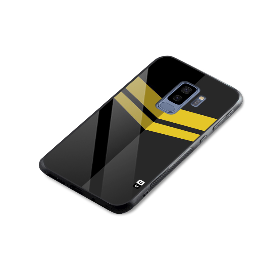 Yellow Lines Glass Back Case for Galaxy S9 Plus