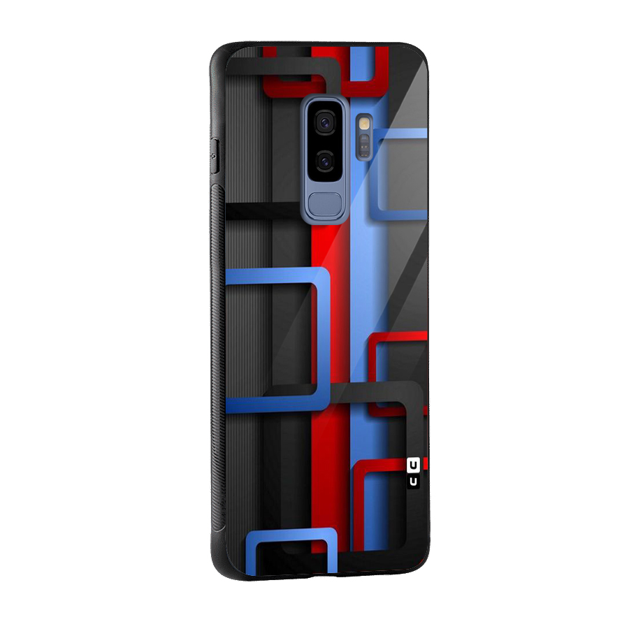 Abstract Box Glass Back Case for Galaxy S9 Plus