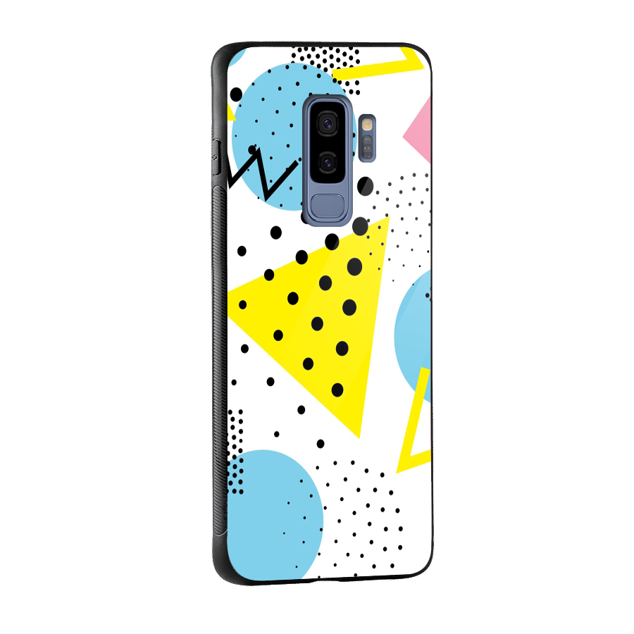 Abstract Geometry Glass Back Case for Galaxy S9 Plus