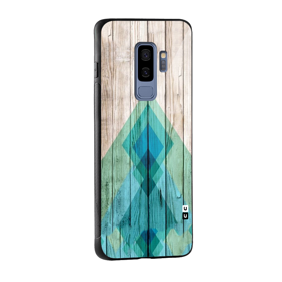 Abstract Green And Wood Glass Back Case for Galaxy S9 Plus