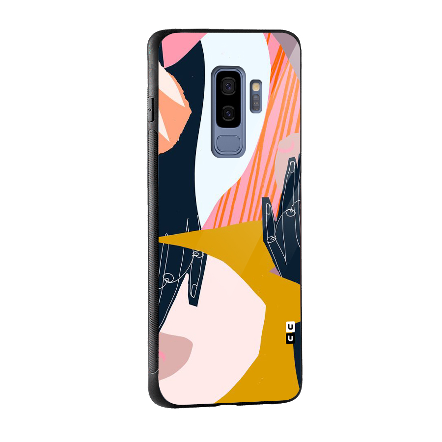 Abstract Hands Glass Back Case for Galaxy S9 Plus