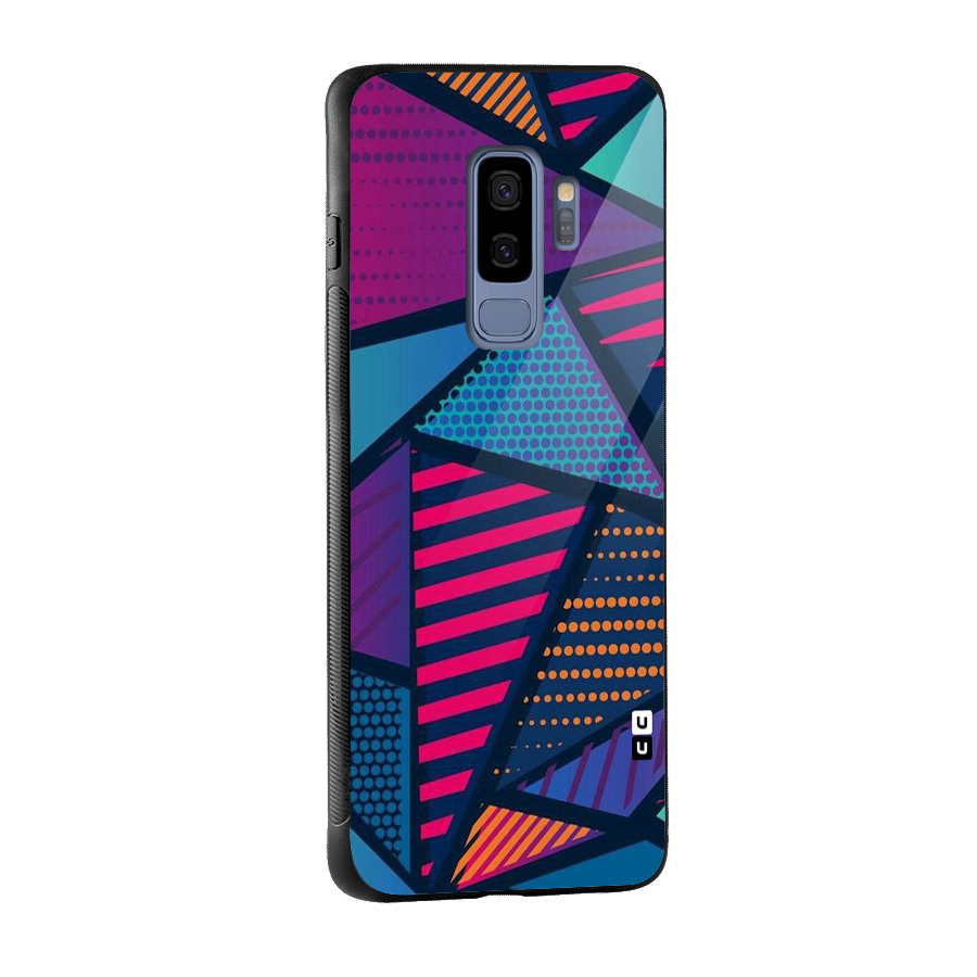 Abstract Lines Polka Glass Back Case for Galaxy S9 Plus