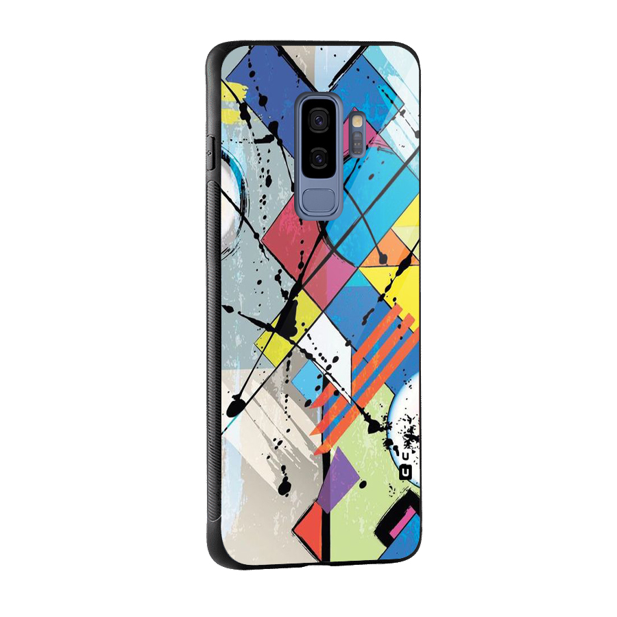 Abstract Paint Shape Glass Back Case for Galaxy S9 Plus