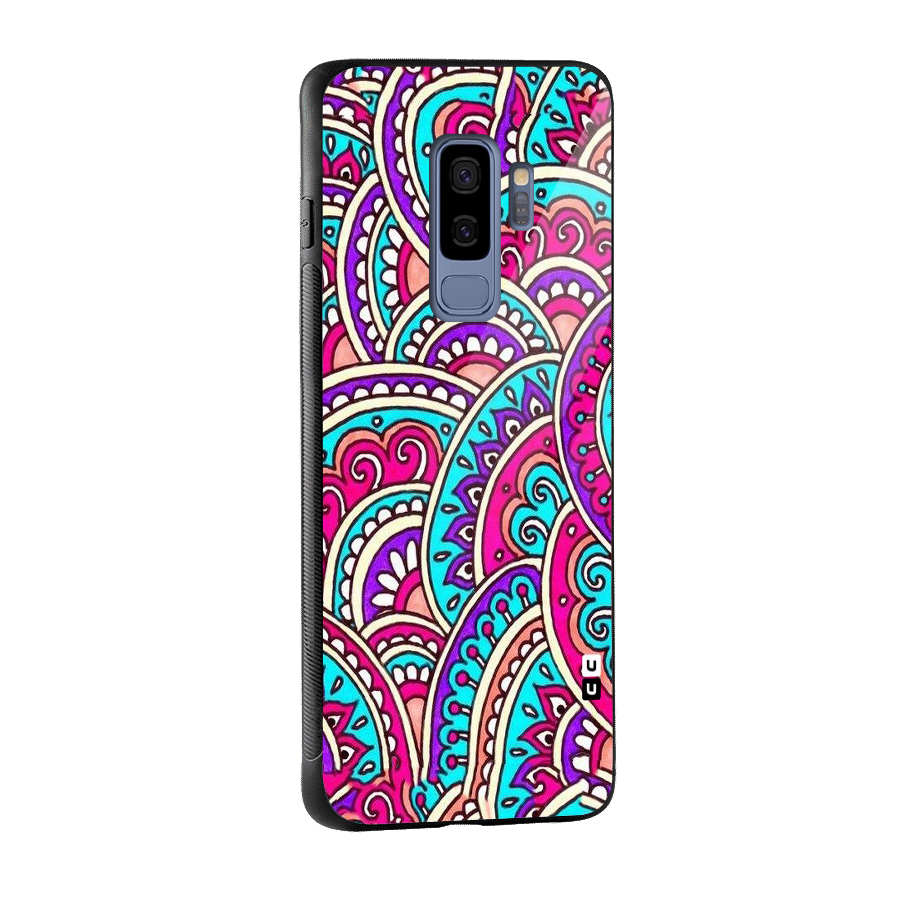 Abstract Rangoli Design Glass Back Case for Galaxy S9 Plus