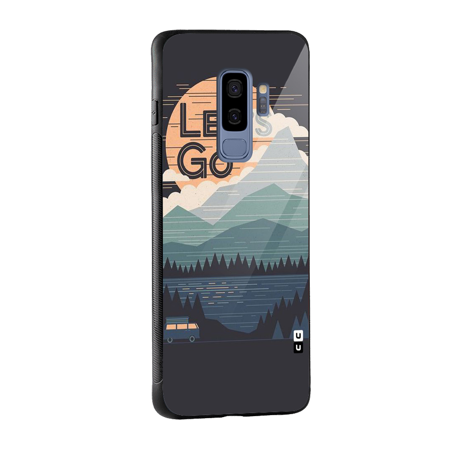 Abstract Travel Glass Back Case for Galaxy S9 Plus