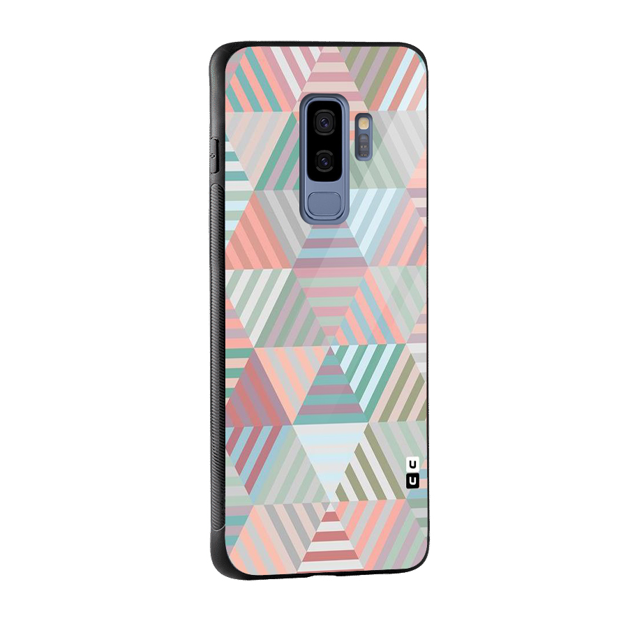 Abstract Triangle Lines Glass Back Case for Galaxy S9 Plus