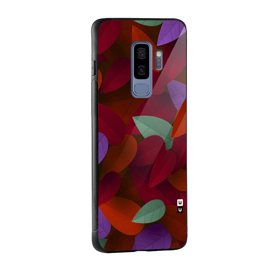 Aesthetic Colorful Leaves Glass Back Case for Galaxy S9 Plus