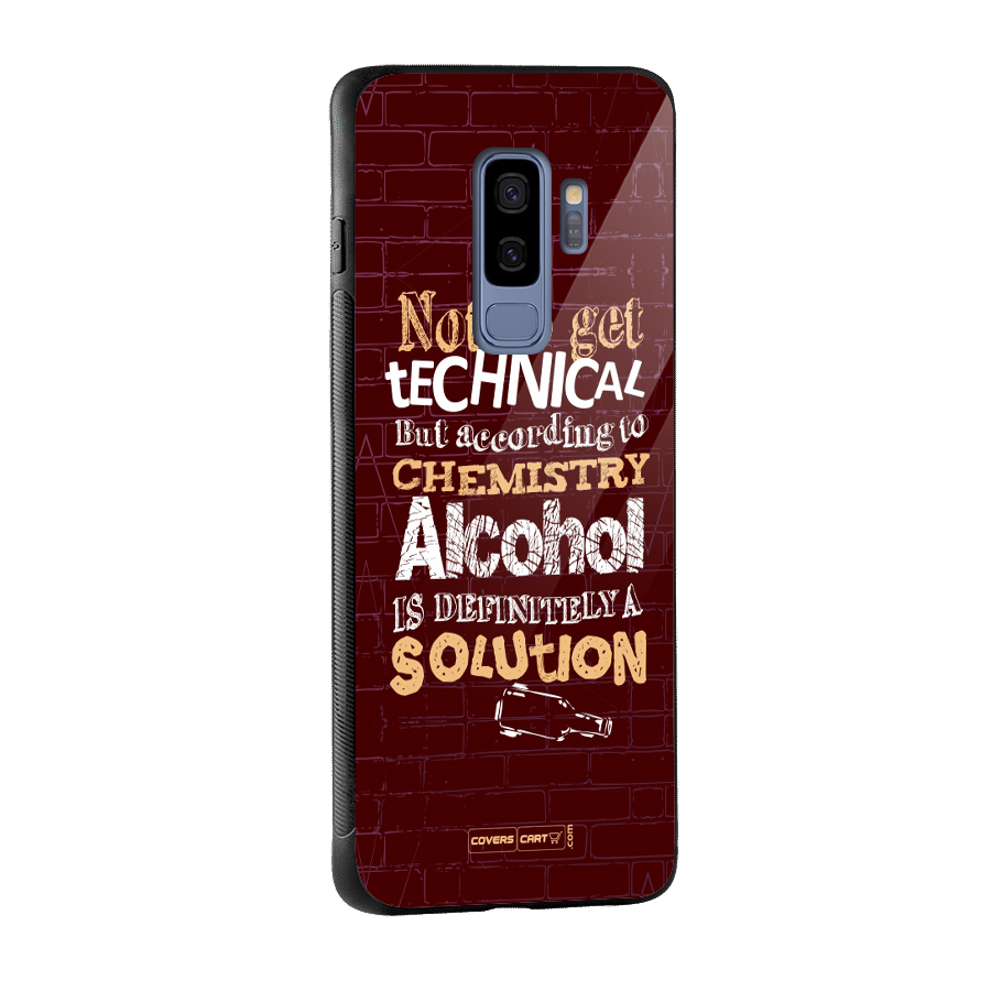 Alcohol is Definitely a Solution Glass Back Case for Galaxy S9 Plus