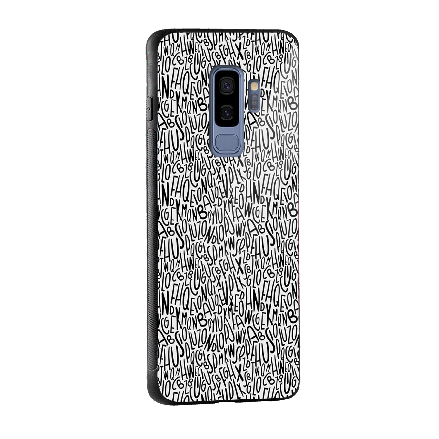 Alphabet Seamless Abstract Glass Back Case for Galaxy S9 Plus