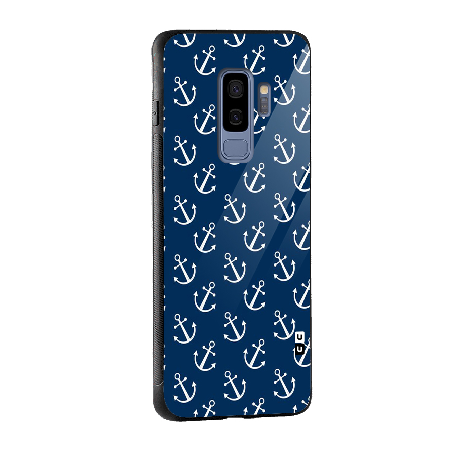 Anchor Zig Pattern Glass Back Case for Galaxy S9 Plus