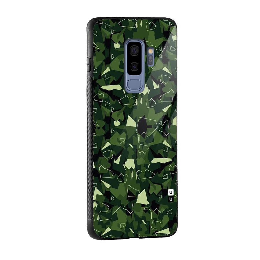 Army Shape Design Glass Back Case for Galaxy S9 Plus