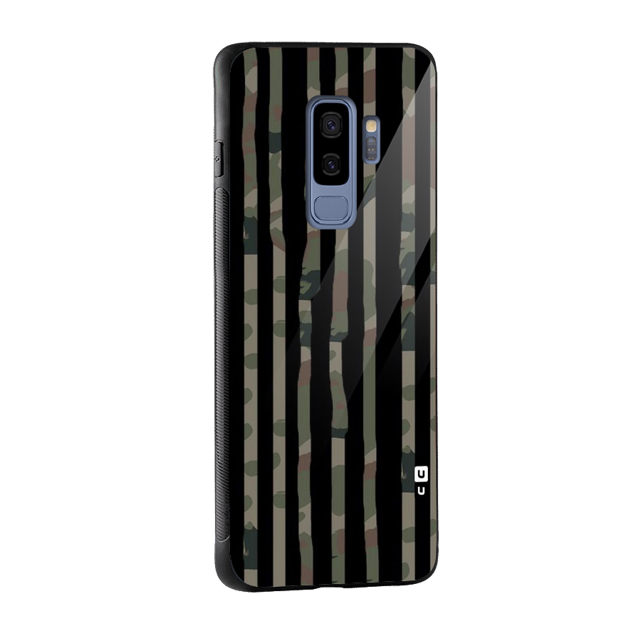 Army Stripes Glass Back Case for Galaxy S9 Plus