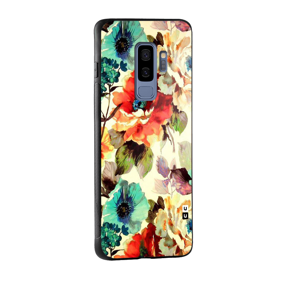 Artsy Bloom Flower Glass Back Case for Galaxy S9 Plus