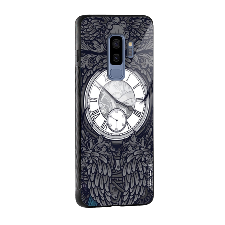 Artsy Wall Clock Glass Back Case for Galaxy S9 Plus