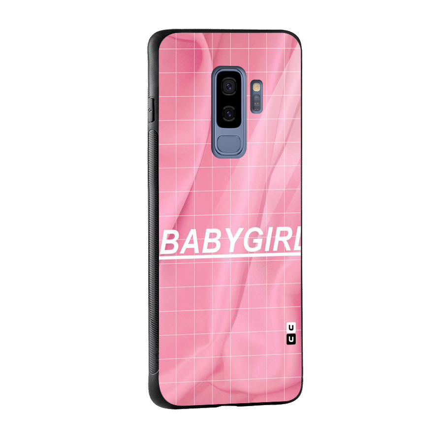 Baby Girl Check Glass Back Case for Galaxy S9 Plus