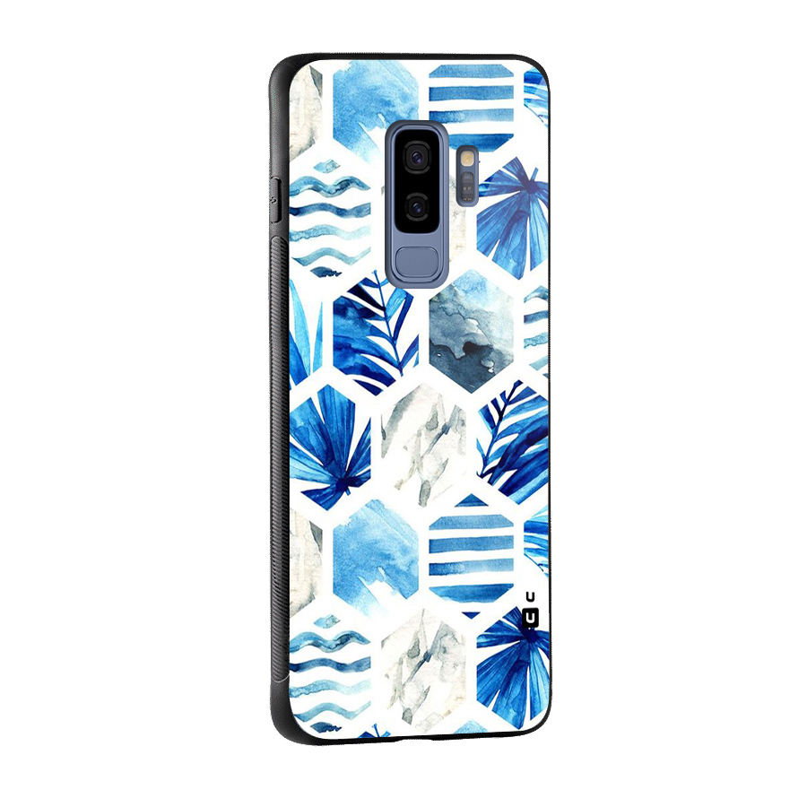 Beach Vibes Pentagon Design Glass Back Case for Galaxy S9 Plus