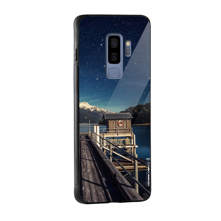 Beautiful Dock Hut Glass Back Case for Galaxy S9 Plus