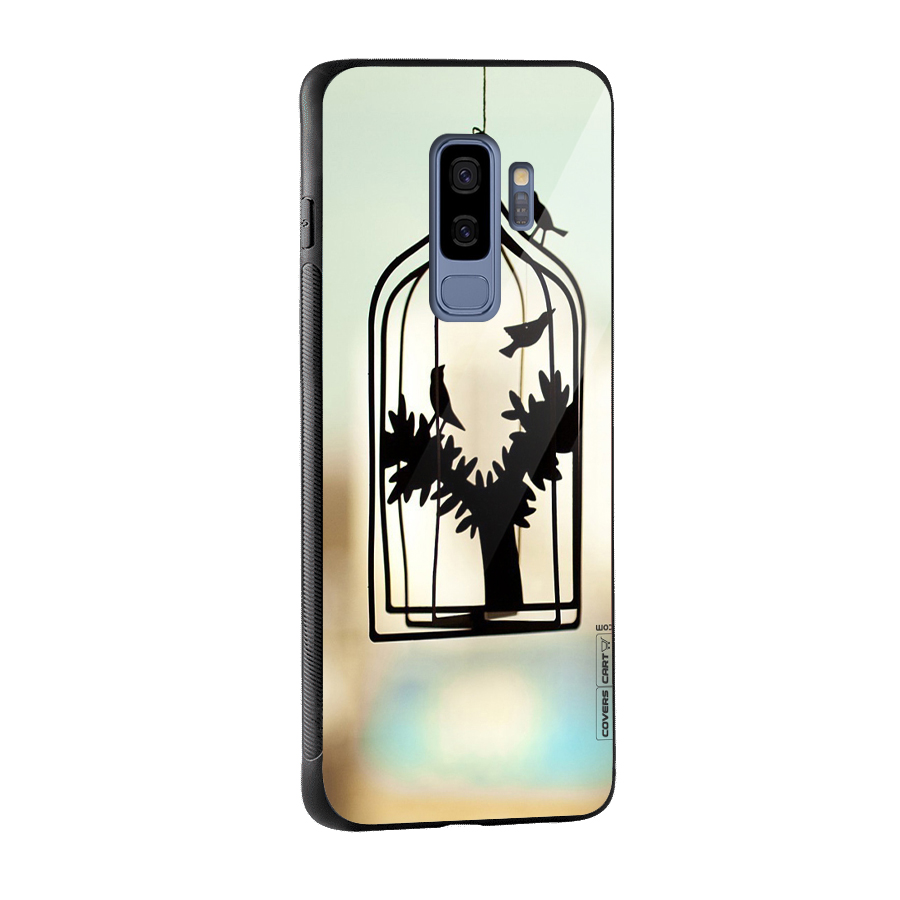 Beautiful Pegion Cage Glass Back Case for Galaxy S9 Plus