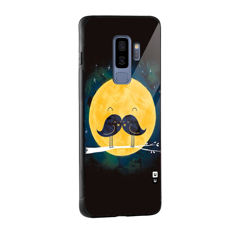 Bird Moustache Glass Back Case for Galaxy S9 Plus