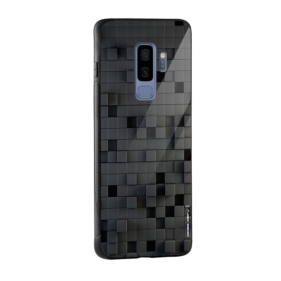 Black Bricks Glass Back Case for Galaxy S9 Plus