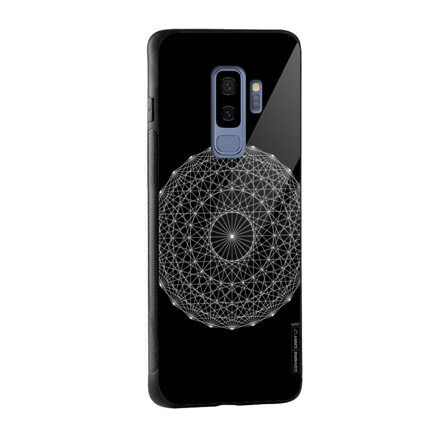 Black Clipart Glass Back Case for Galaxy S9 Plus