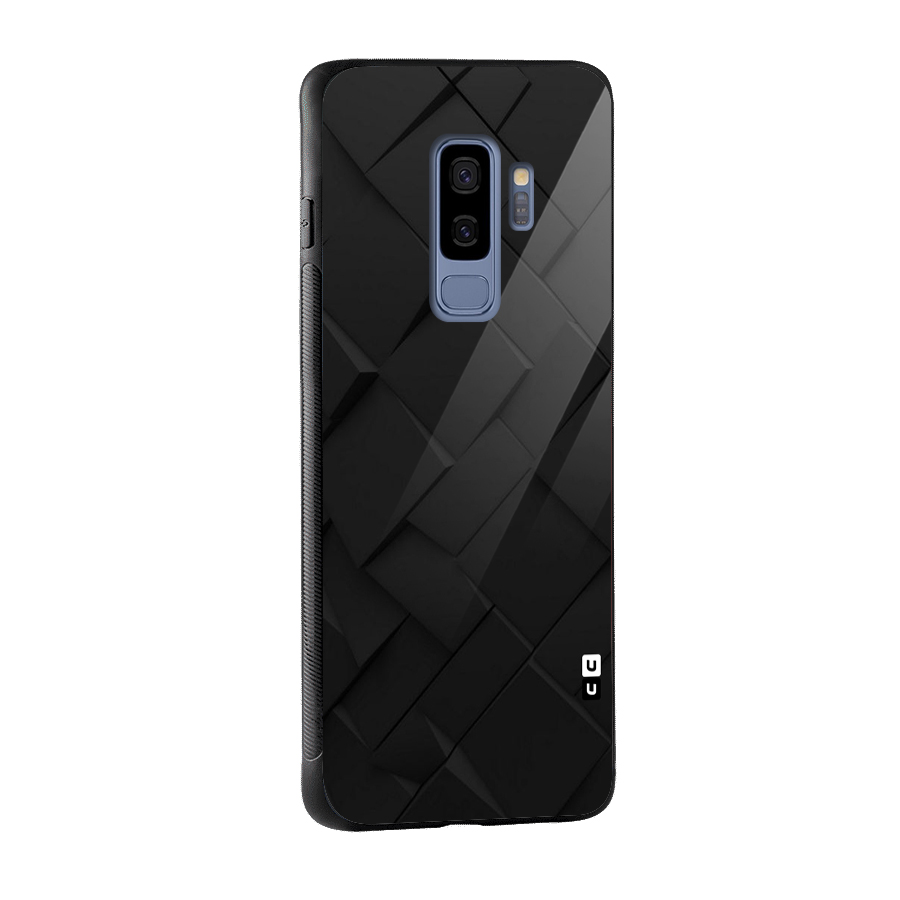 Black Elegant Design Glass Back Case for Galaxy S9 Plus