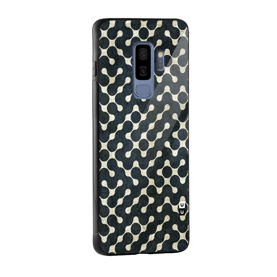 Black Maze Design Glass Back Case for Galaxy S9 Plus