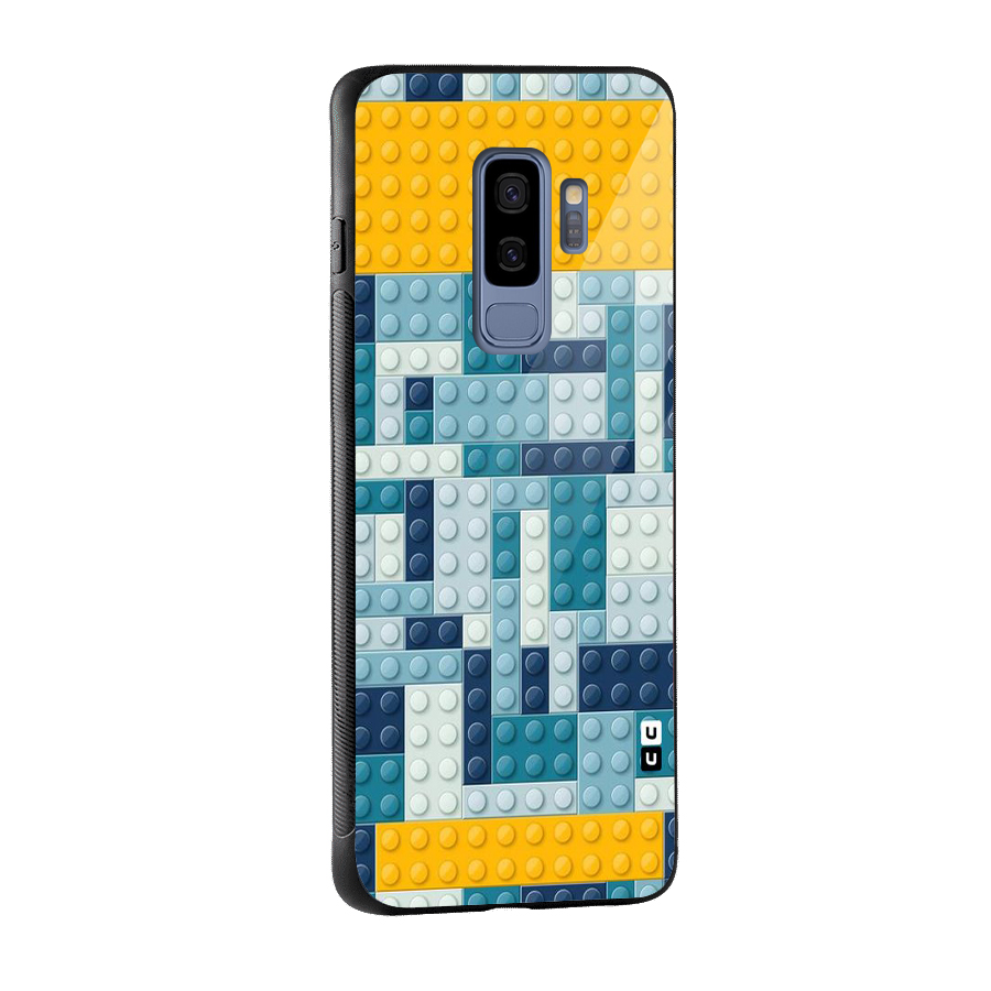 Blocks Blues Glass Back Case for Galaxy S9 Plus