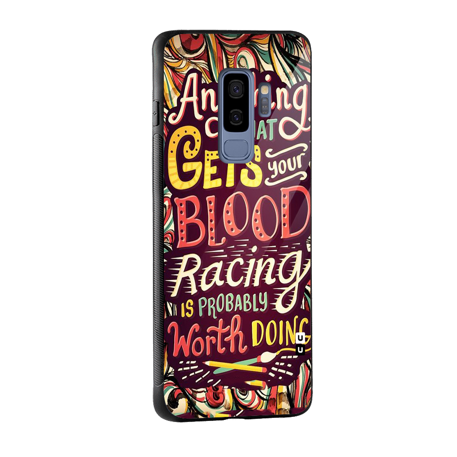 Blood Racing Glass Back Case for Galaxy S9 Plus