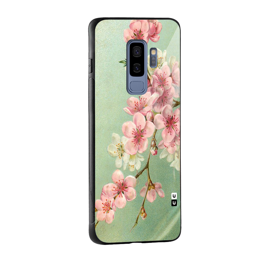 Blossom Cherry Design Glass Back Case for Galaxy S9 Plus