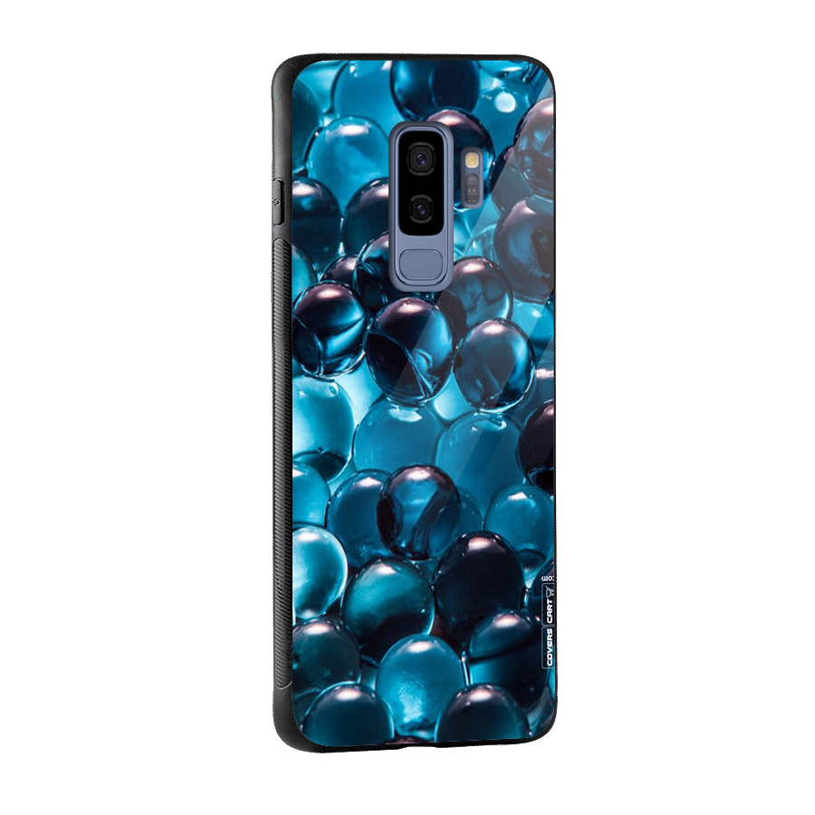 Blue Abstract Balls Glass Back Case for Galaxy S9 Plus