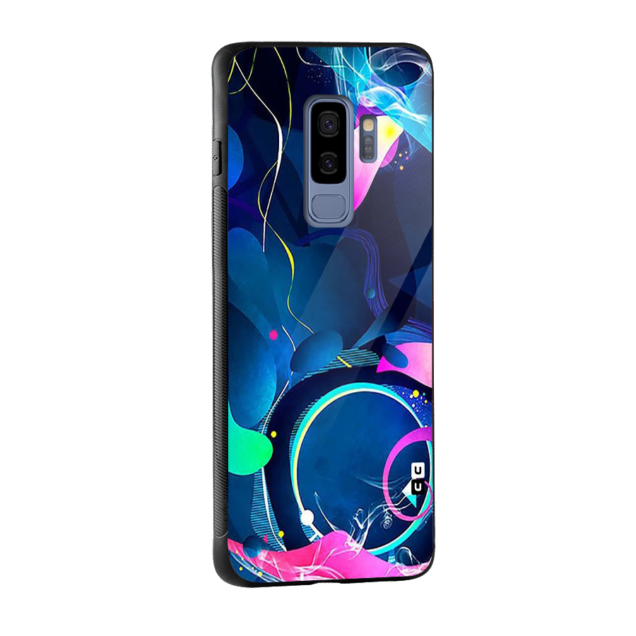 Blue Circle Flow Glass Back Case for Galaxy S9 Plus