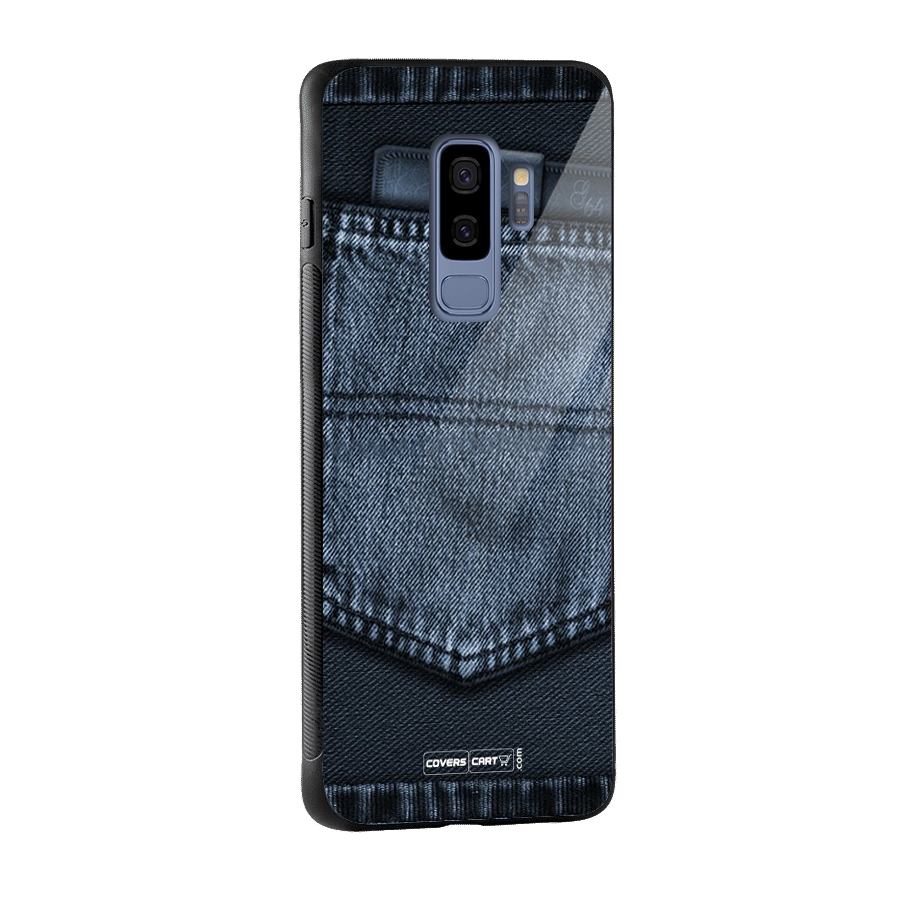Blue Denim Glass Back Case for Galaxy S9 Plus