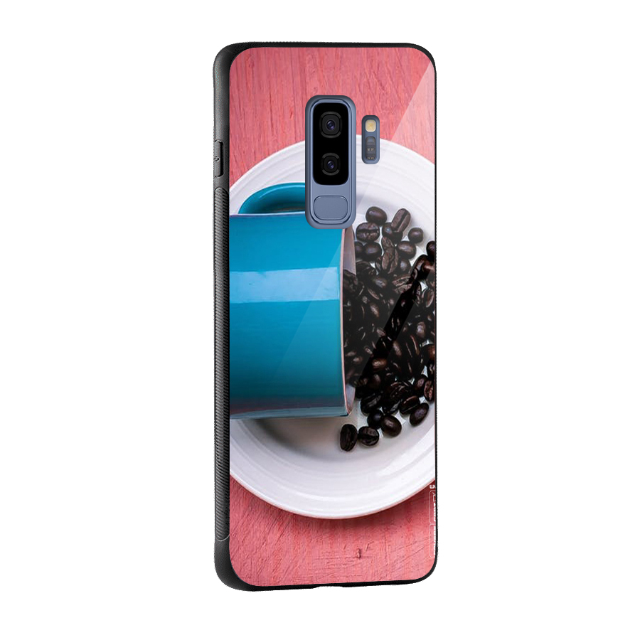Blue Mug And Beans Glass Back Case for Galaxy S9 Plus