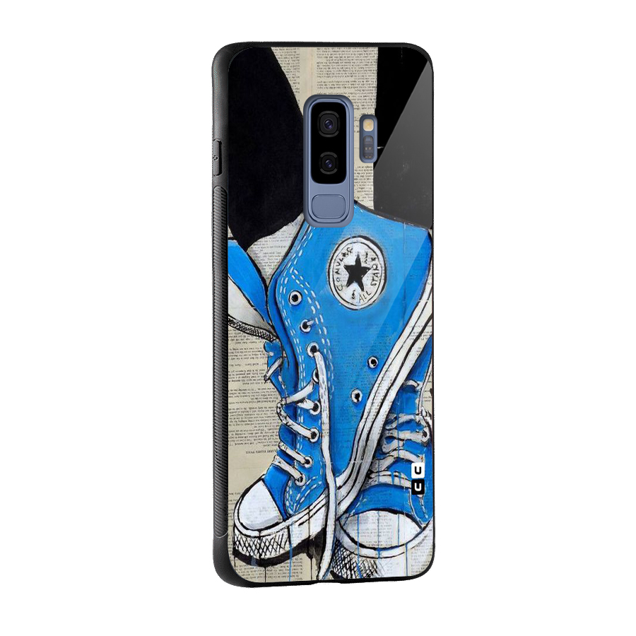 Blue Shoes Glass Back Case for Galaxy S9 Plus