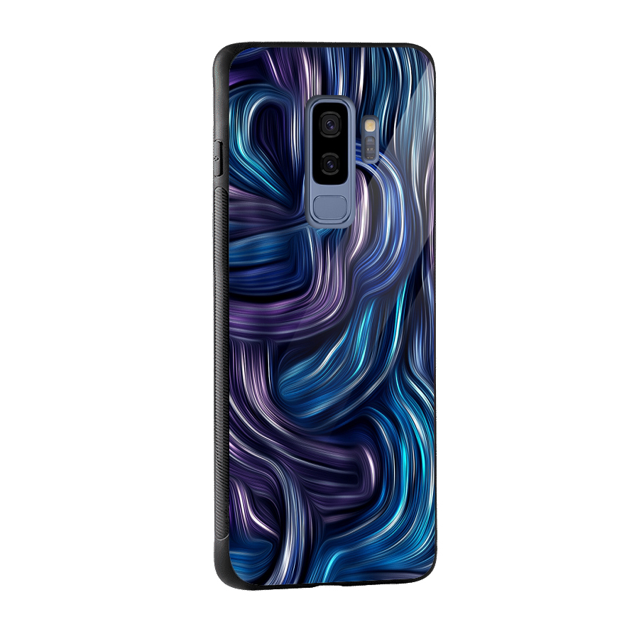 Blue and Purple Oil Paint Glass Back Case for Galaxy S9 Plus