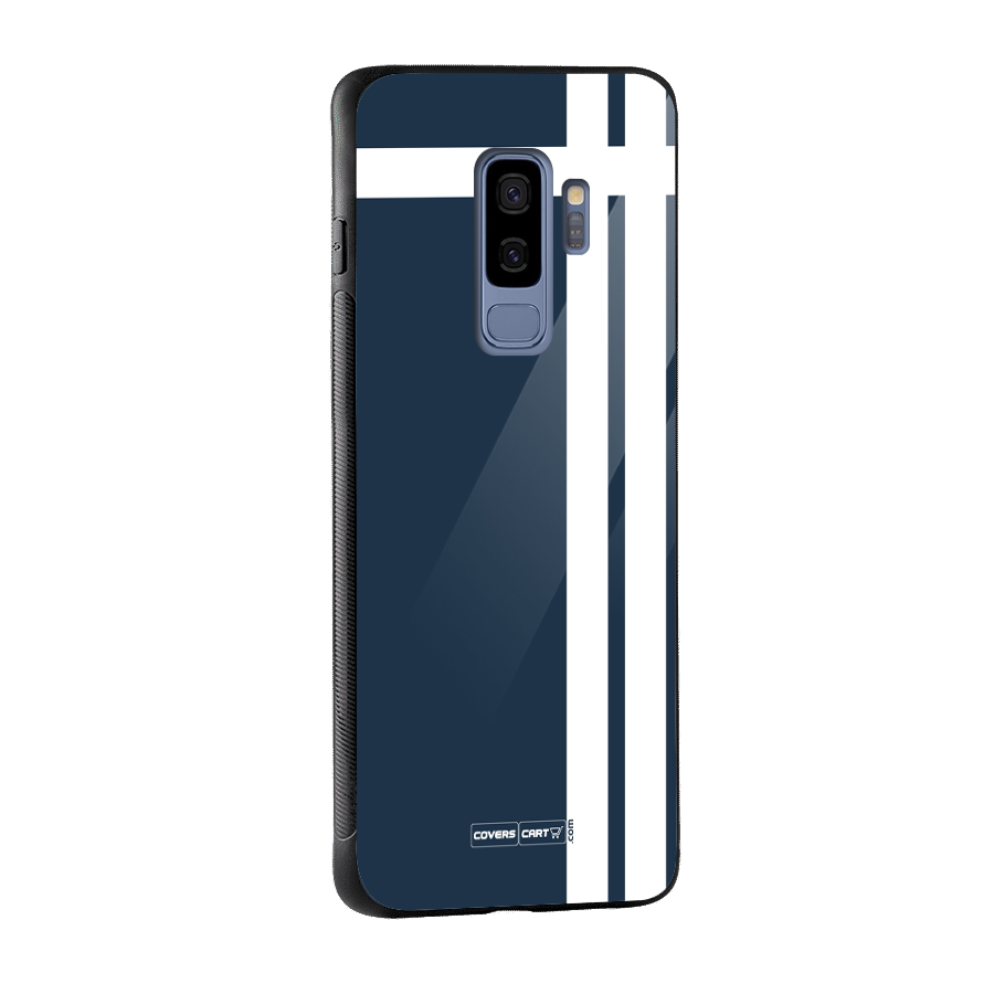 Blue and White Glass Back Case for Galaxy S9 Plus
