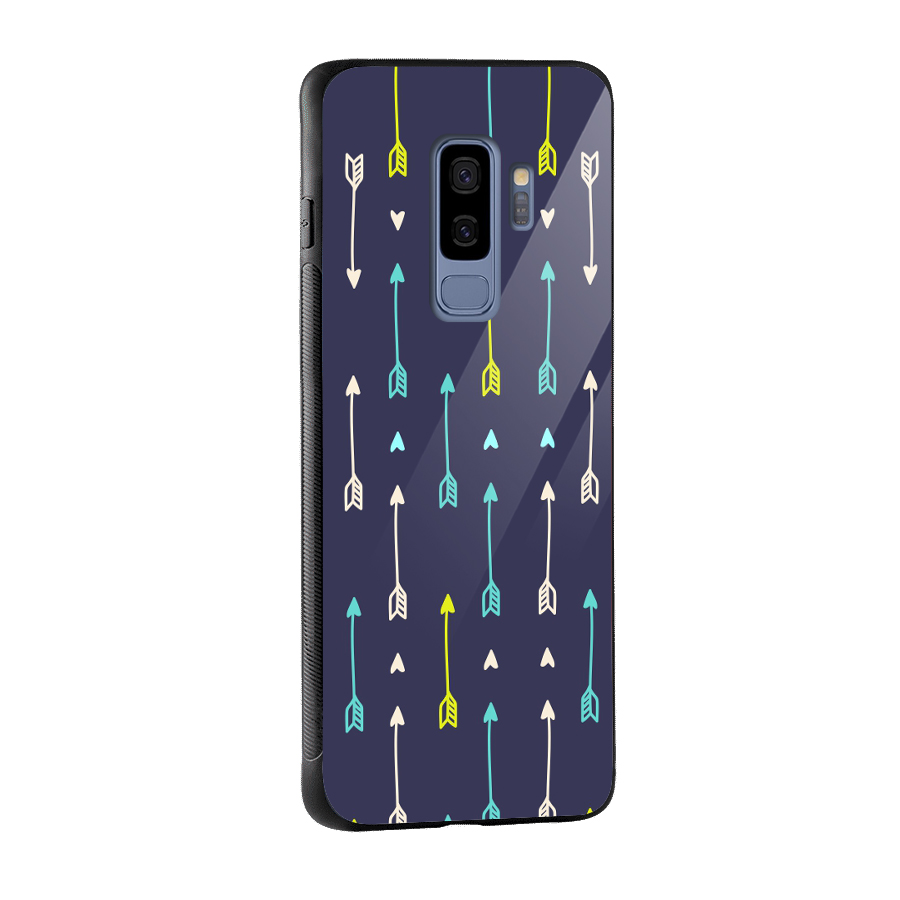 Boho Arrow Pattern Glass Back Case for Galaxy S9 Plus