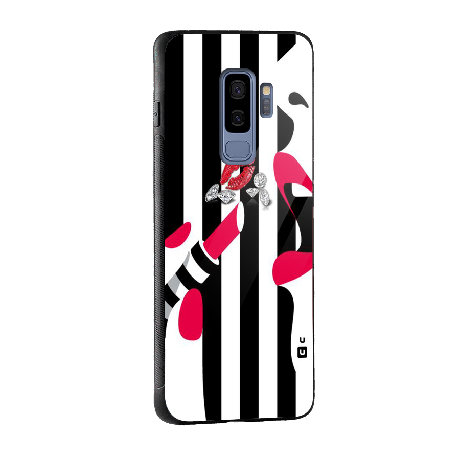 Bold Woman Glass Back Case for Galaxy S9 Plus