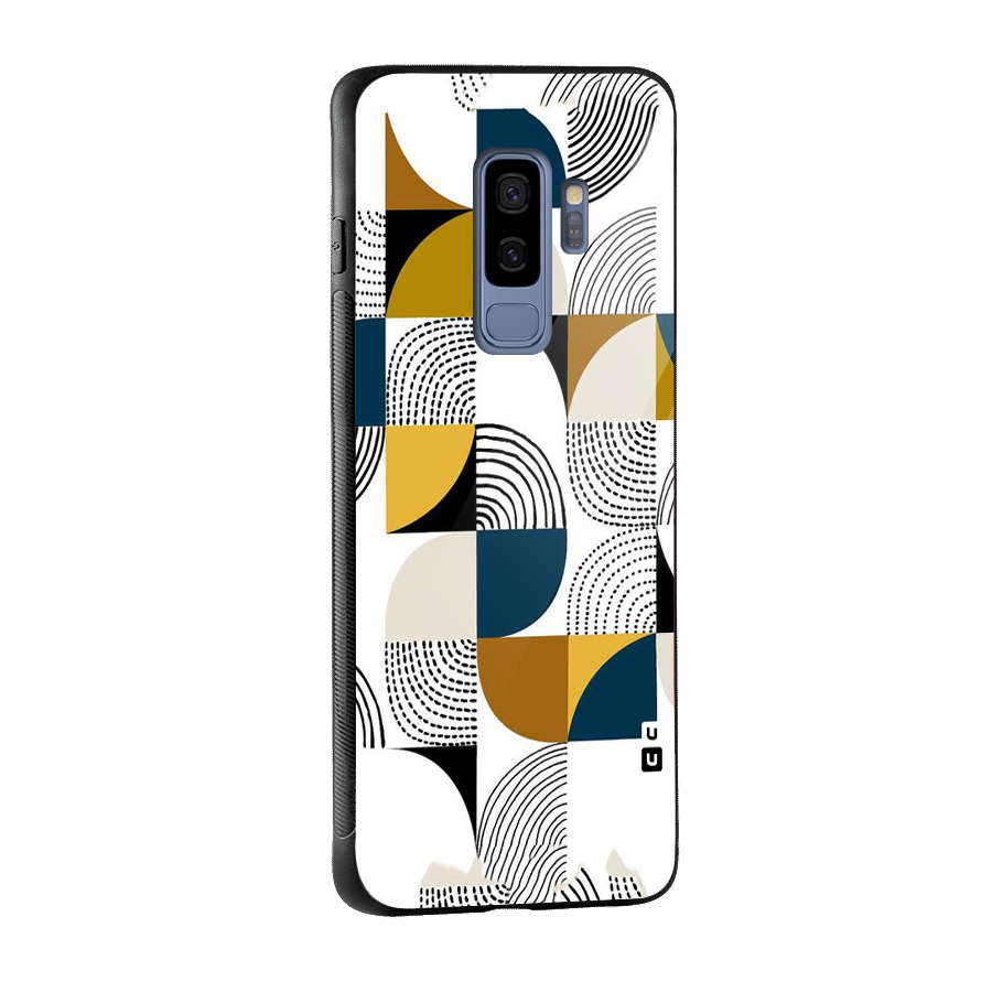Boxes Pattern Glass Back Case for Galaxy S9 Plus