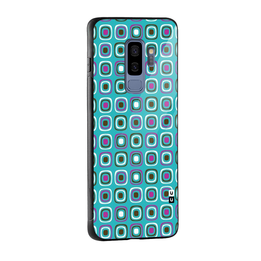 Boxes Tiny Pattern Glass Back Case for Galaxy S9 Plus