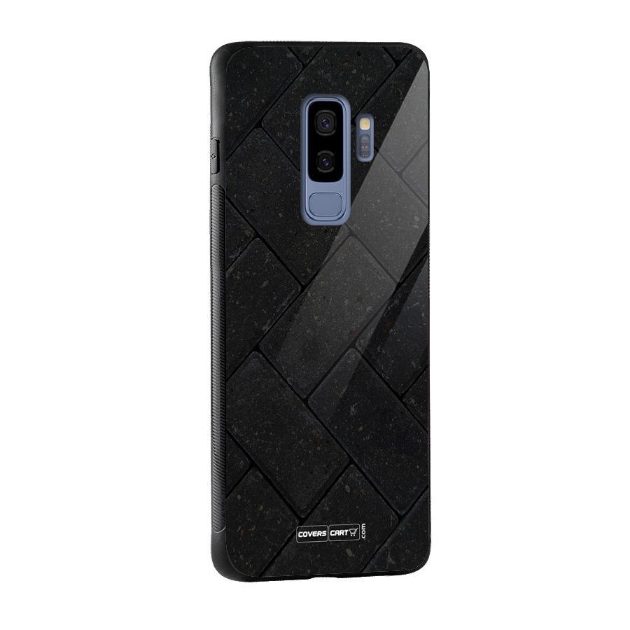 Bricks Pattern Glass Back Case for Galaxy S9 Plus