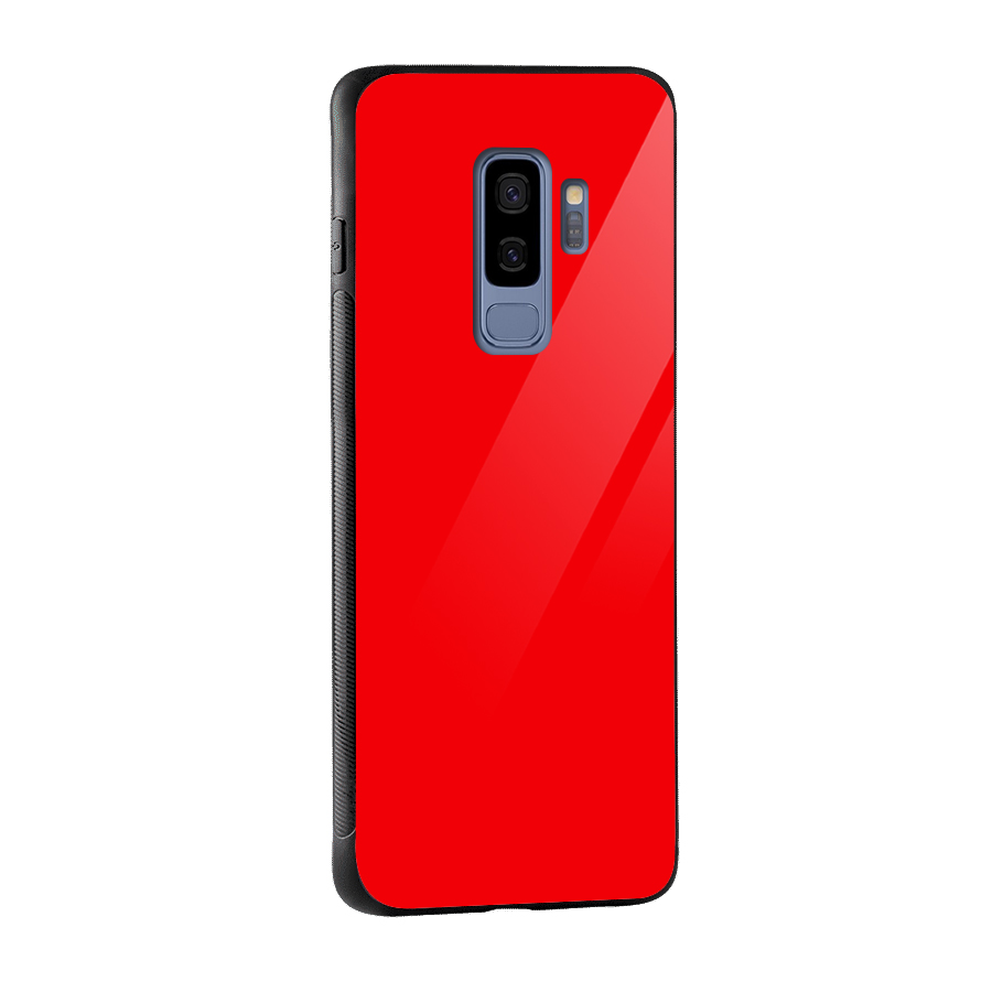 Bright Red Glass Back Case for Galaxy S9 Plus